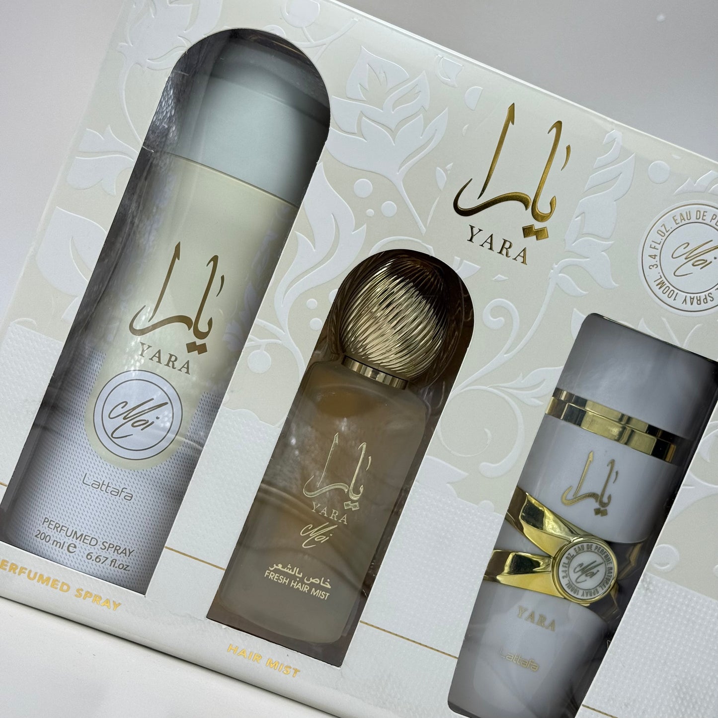 Lattafa Yara Moi Eau de Parfum Estuche 100 ml + Perfume Spray 200 ml + Hair Mist 50 ml