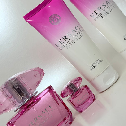 Versace Bright Crystal Absolu Estuche Eau de Parfum 90 ml + Mini 5 ml + Shower Gel 100 ml + Body Lotion 100 ml
