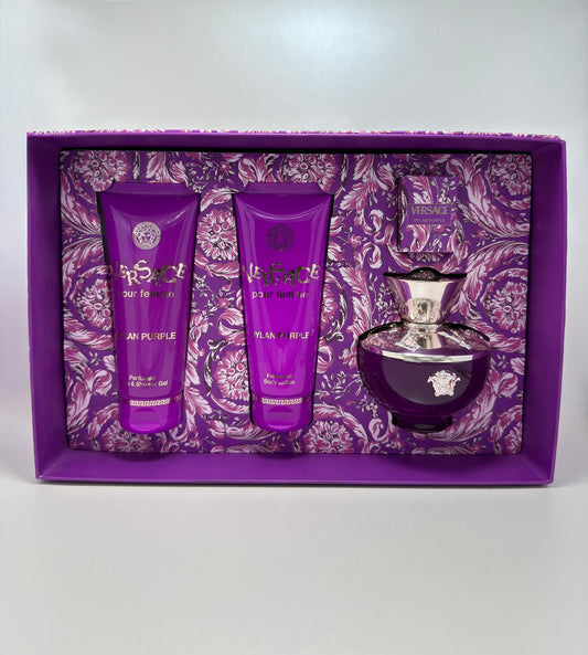 Versace Dylan Purple Pour Femme Estuche Eau de Parfum 100 ml + Mini 5 ml + Shower Gel + Body Lotion