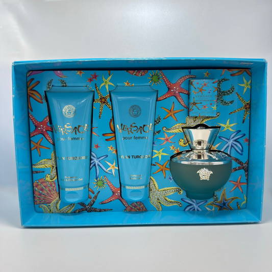 Versace Dylan Turquoise Pour Femme Estuche Eau de Toilette 100 ml + Mini 5 ml + Shower Gel + Body Gel