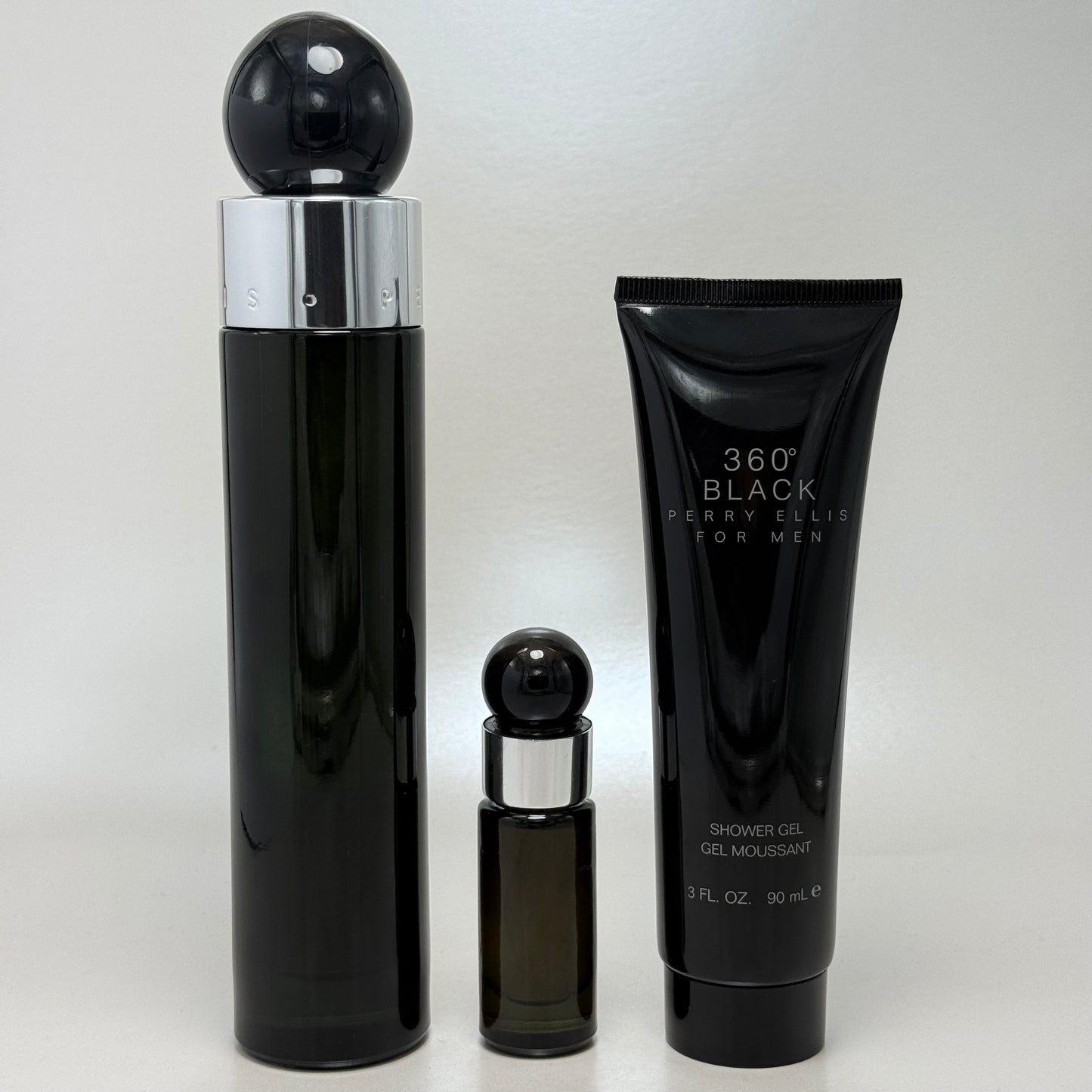 Perry Ellis 360° Black for Men Estuche Eau de Toilette 100 ml + 7.5 ml + Shower Gel 90 ml